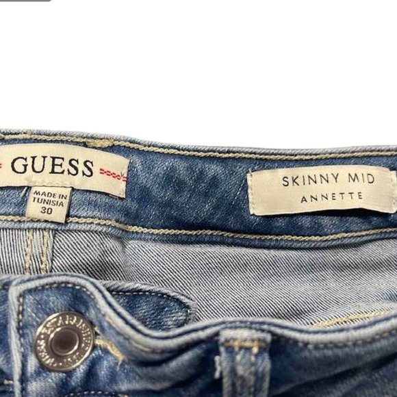 Guess Reborn Denim Jeans ~ Skinny Mid Annette ~ NWT ~ Women - size 30x30 - Picture 5 of 16